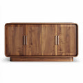Houten dressoir met ribbelpatroon in bruin 120 x 40 x 60cm