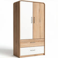 Houten kast met witte deuren en lades 60 x 40 x 180cm