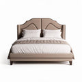 Gestoffeerd bed met hoofdeinde van 200 x 160 x 110cm in neutrale kleur